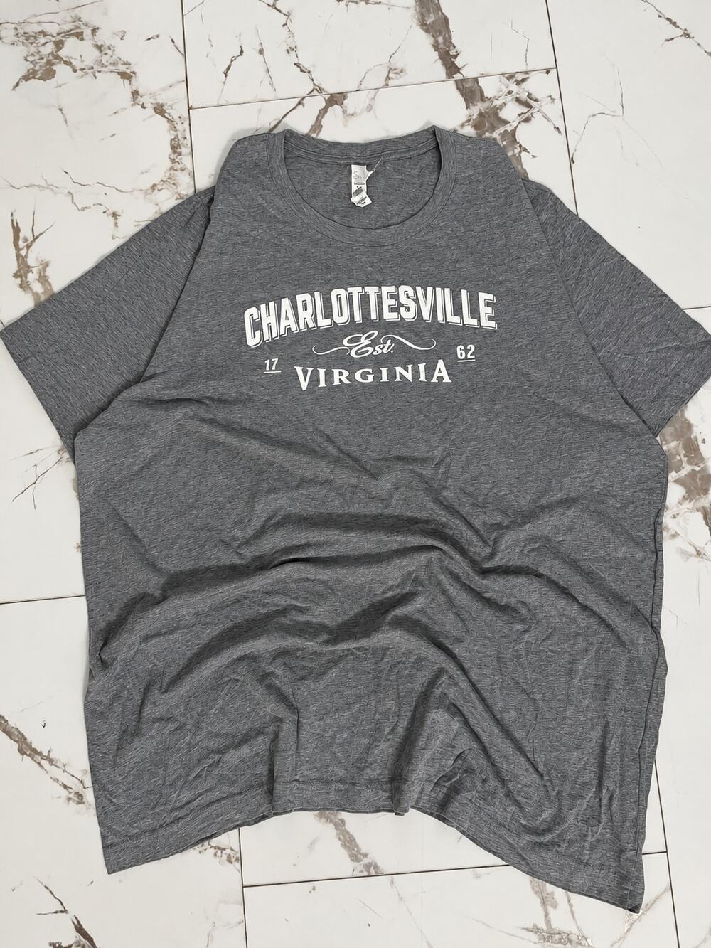 Canvas Unisex XXL "Charlottesville Virginia" Grey Classing Cotton T-shirt